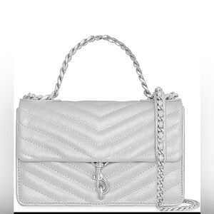 🔥SOLD OUT🔥REBECCA MINKOFF
Edie Silver Metallic Mini Chain Crossbody Bag